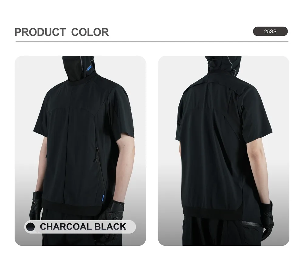 Reindee Lusion 25ss 3d structure quick drying t-shirt UPF50+ anti pilling combined materials techwear gorpcore