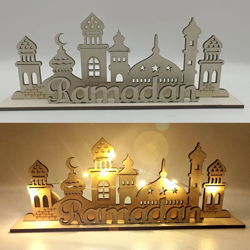 Ornamentos de mesa de iluminação LED, Eid Mubarak, islâmico, muçulmano, Ramadã, decoração para casa, Ramadã, presentes Eid Al Adha, 2024