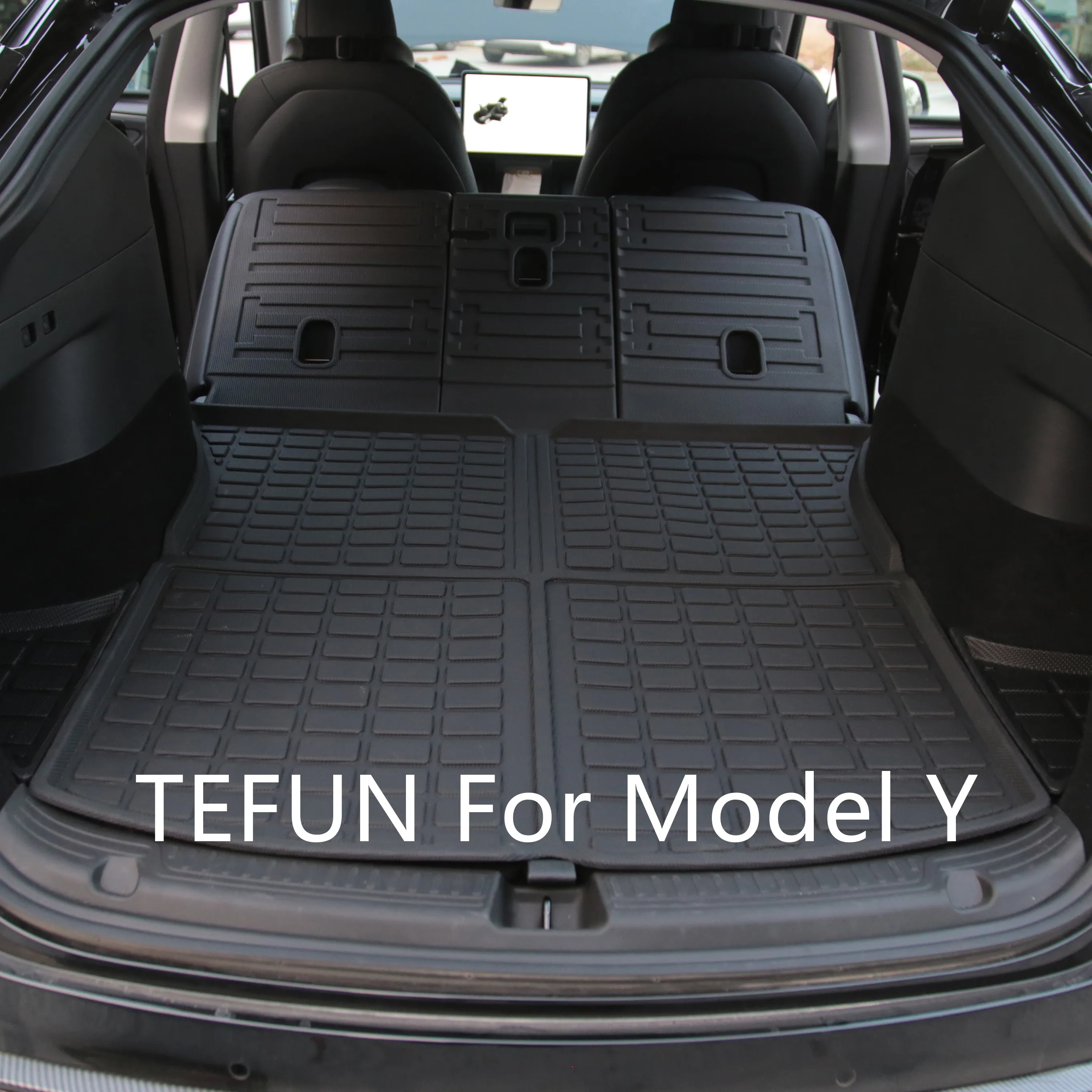 Tefun For Tesla Model Y Rear Seats Back Protector Antikick Mats Tpe