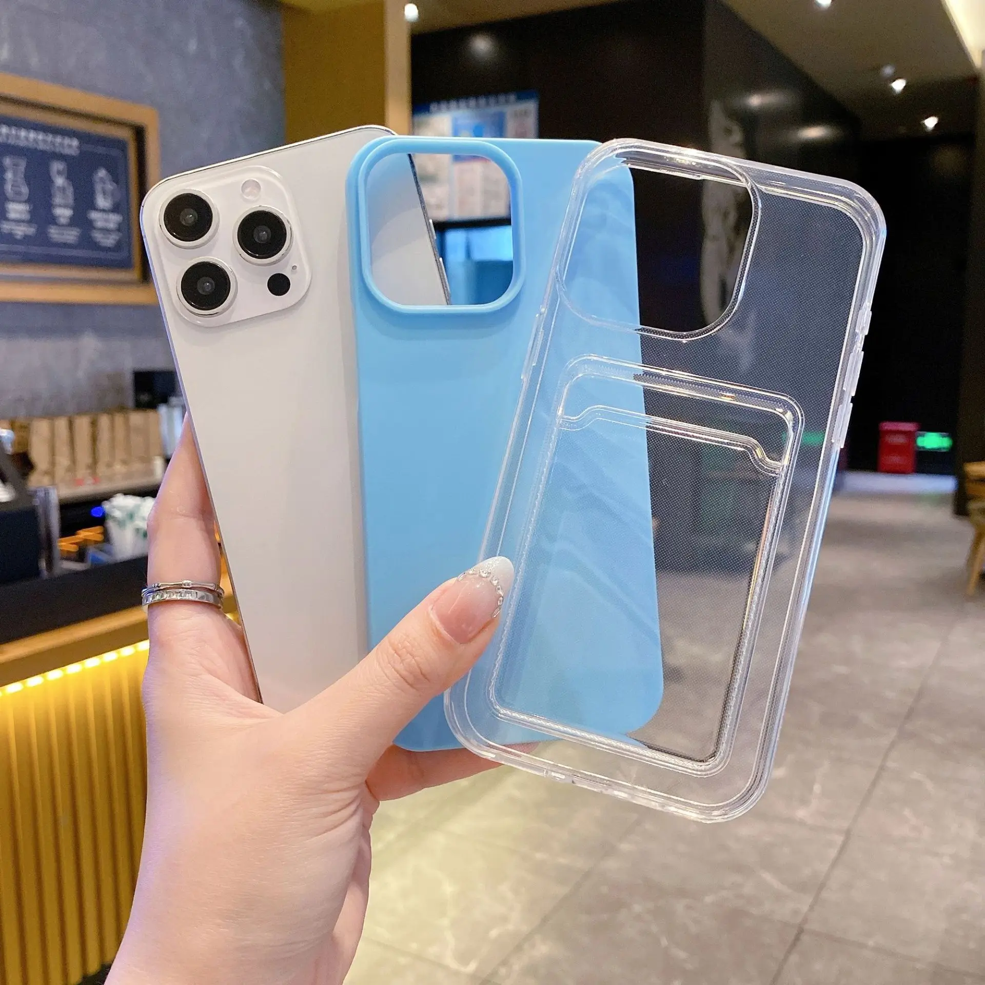 Dual-Function Candy Card Holder Silicone Phone Case - Full Shockproof Soft Armor Cover