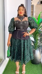 Africa Clothes African Wedding Party Dresses for Women 2024 Spring New Dashiki Ankara Evening Gown Elegant Plus Size Outfit Robe