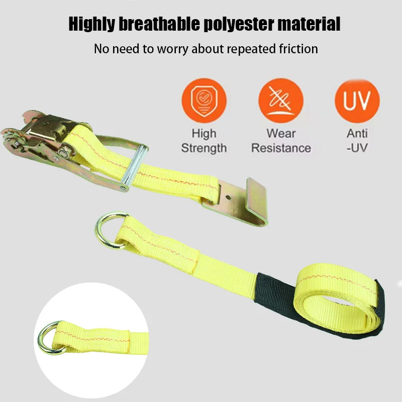 Ratchet Tie Down Straps Kit Tire Straps Car Tie Down with Snap Hooks for Passenger Car Truck Trailer