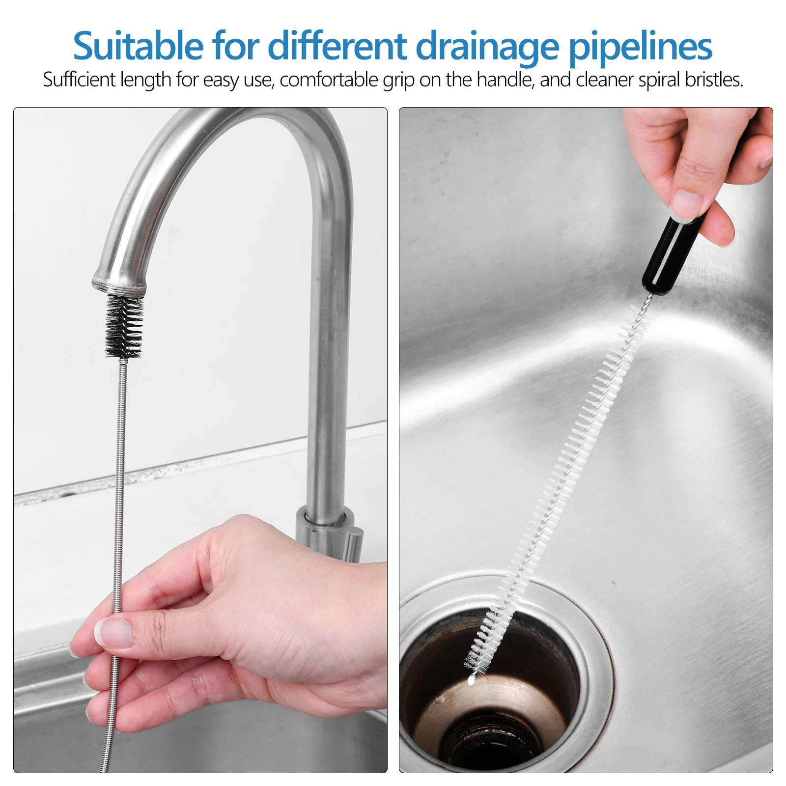 Tube Cleaner Brush Pipe Cleaners For Kitchen Drain Unblocker Double Ended Cleaning Tools