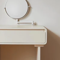 Commodes de chambre modernes blanches avec miroir, Commodes de rangement chics, Coiffeuse étroite de luxe, Meuble de Maquillage, meubles mignons 4