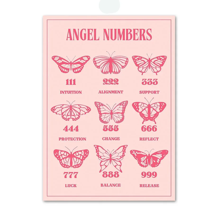 Pink Angel Number Floral Art Canvas Print - Gallery Wall Decor