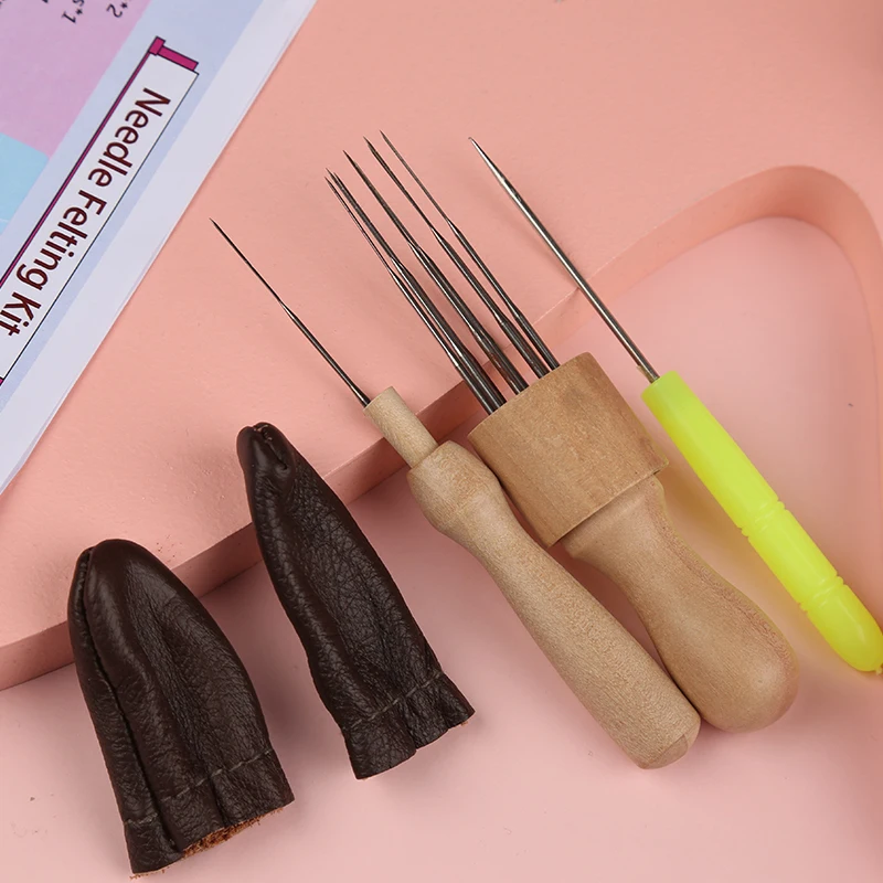 Wool Felting Needles Kit With Foam Glue Stick Fingercots Scissors Handcraft DIY Felt Kit Needles for Wool Roving needle felting kit,wool felting kit,felting needles