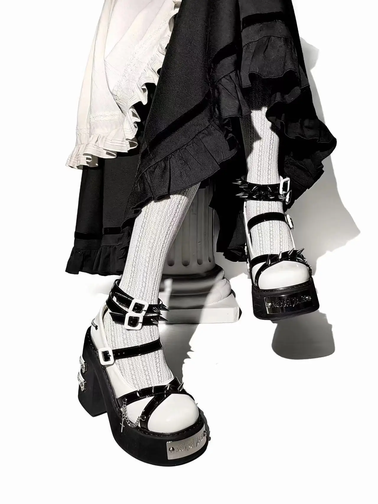 Japanese Retro Gothic Y2k Subculture Rivets Thick Heels High Heels Women's Shoes Sweet Lolita Shoes Spicy Girl