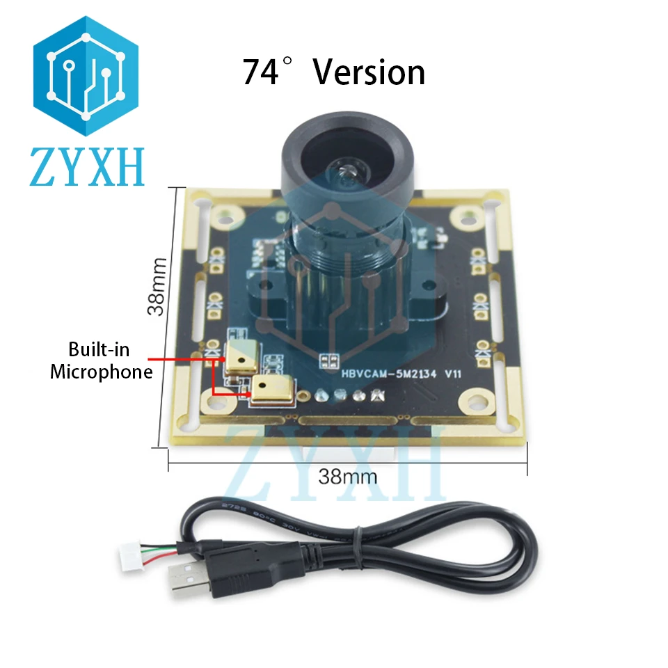 OV5693 moduł kamery USB 5 milionów pikseli 74 °/76 °/100 °/120 ° widok wizja Auto/ręczne ustawianie ostrości wbudowany mikrofon darmowy sterownik