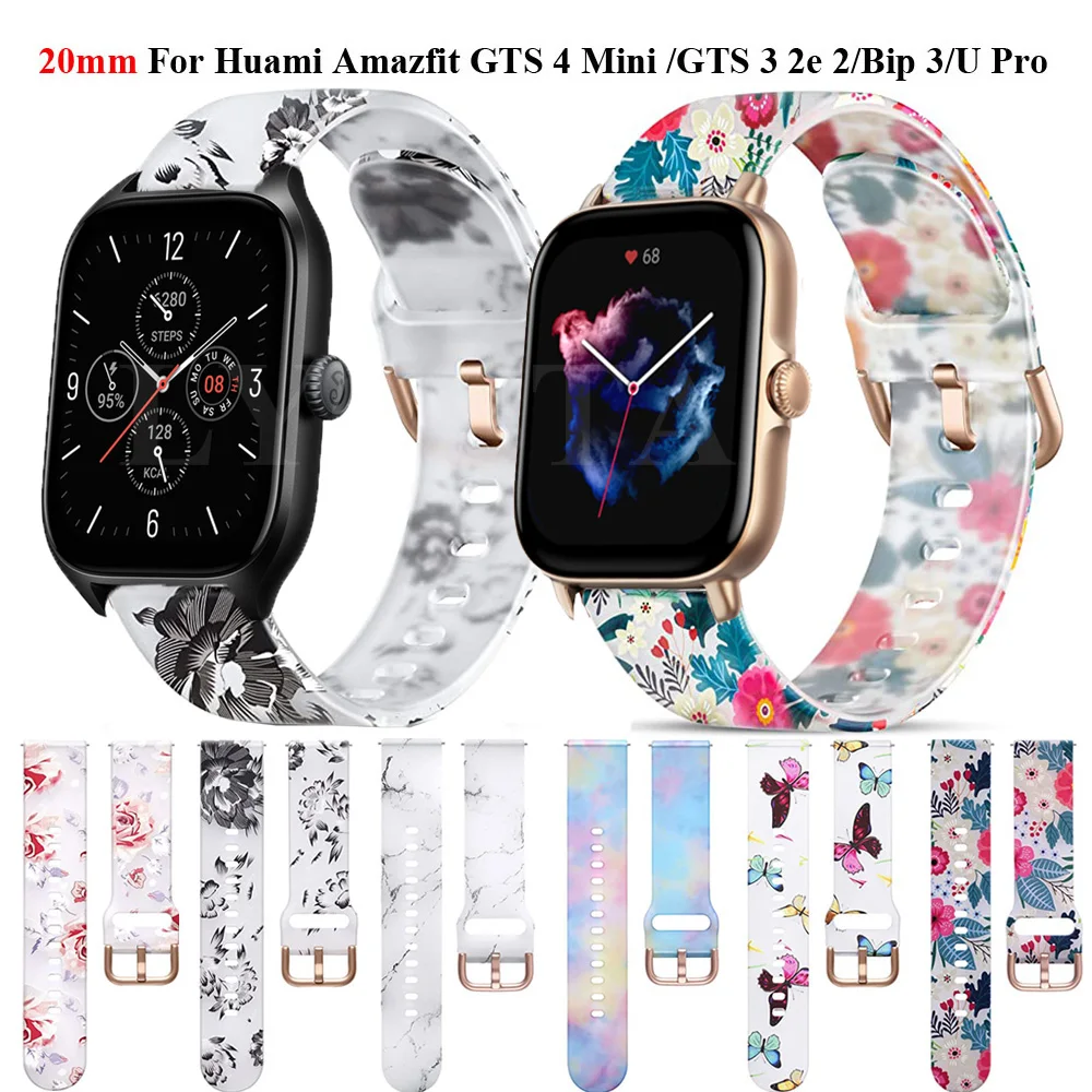 

Ремешок силиконовый для Huami Amazfit GTS 4 Mini/GTS3/GTS 2/GTS 2 mini/GTS 2e, браслет для Amazfit Bip 3/U Pro, 20 мм