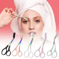 Eyebrow Trimmer Scissor Colorful Stainless Steel With Accessories Makeup Removal Hair Shaping Comb Shaver Grooming M6B4 1