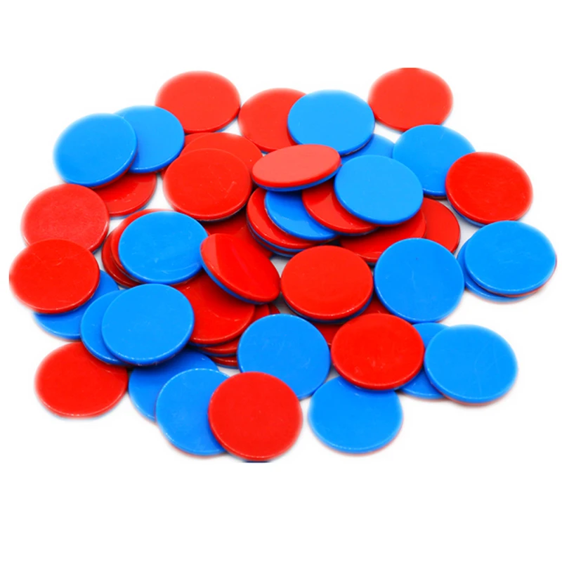 50PCS 플라스틱 2 색 카운터 크기 25MM 계산 칩 교육 장난감 어린이 소년 소녀 수학 교실 용품