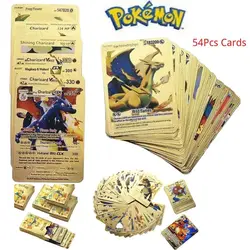 Jeu de cartes Pokemon, 27 à 54 pièces, cartes de Collection Metalicas, carte GX, PIKACHU Charizard doré V Vmax, carte de Sprite de rêve 