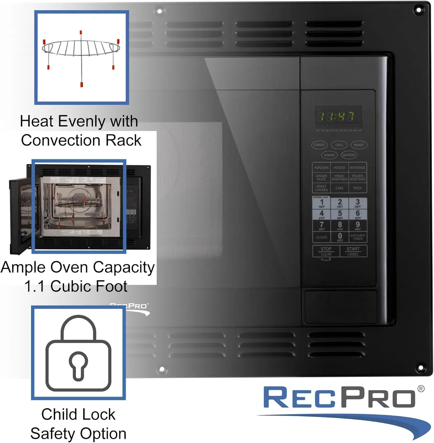 Convection Microwave Black Microwave | Appliances | Direct Replacement for High Pointe and Greysto 5
