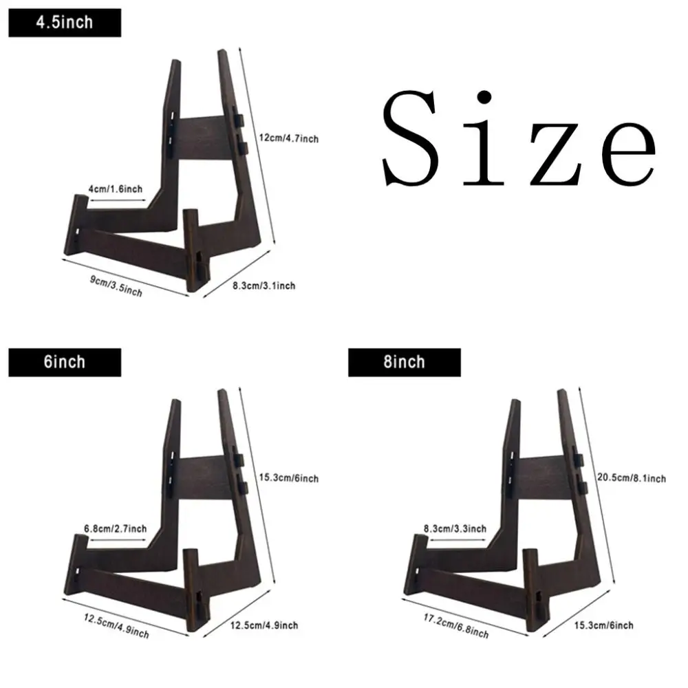 Easel Stand 4.5/6/8inch Art Display Stand Anti-Slip Wooden Picture Frame Stand Vintage Multi-purpose Book Display Stand Painting - 6