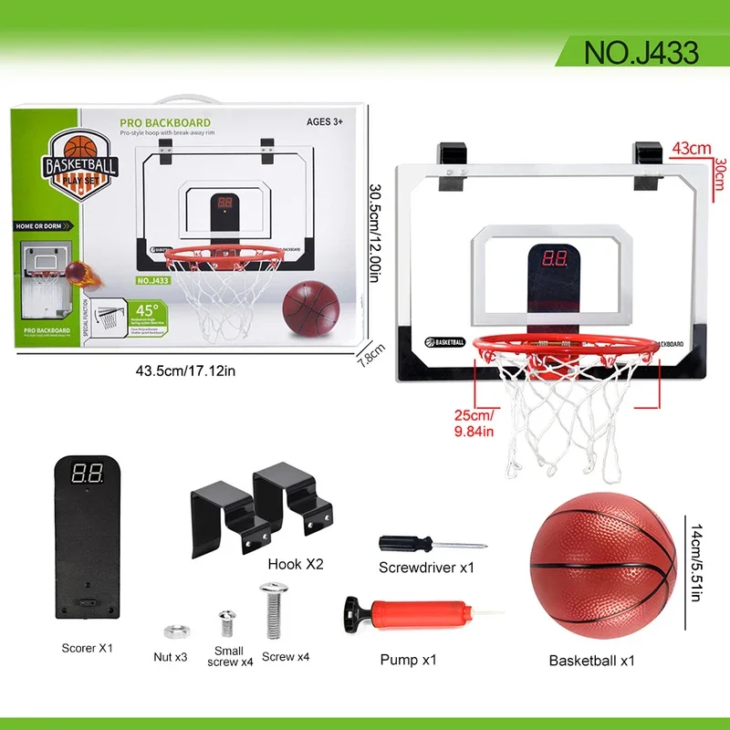 Kids Mini Basketball Hoop With Electronic Scoreboard Ball Sport Backboard Outdoor Indoor Excersise Accessory Funny Game Toys view 6