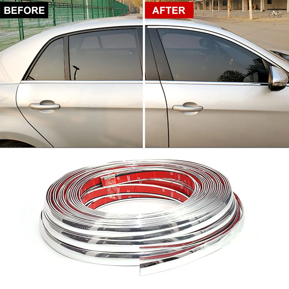 Car Door Moulding Trim Chrome Strip Bumper Grilles Protector For Car Styling