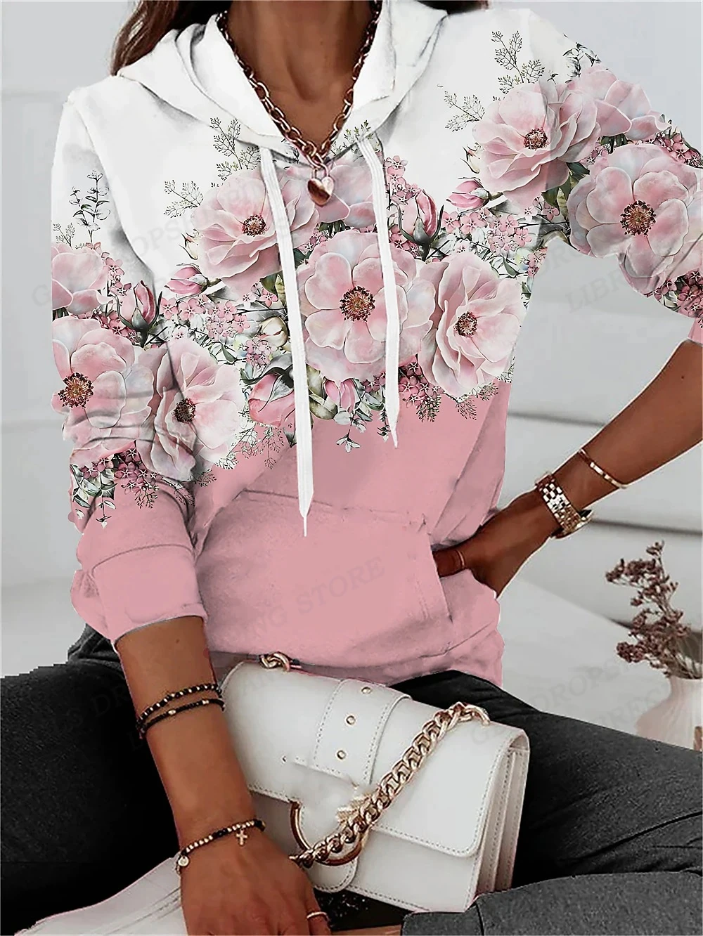 

Flower Hoodies Men Women Fashion Hoodie Butterfly Sweats Girl Coats Women Sweatshirt Girls Clothing Pullover Floral Falls Winter