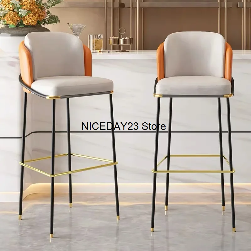 

Luxury Modern Bar Stools Nordic Counter Highchairs Reception Bar Chairs High Table Balcony Cadeira Garden Furniture Sets LJX40XP