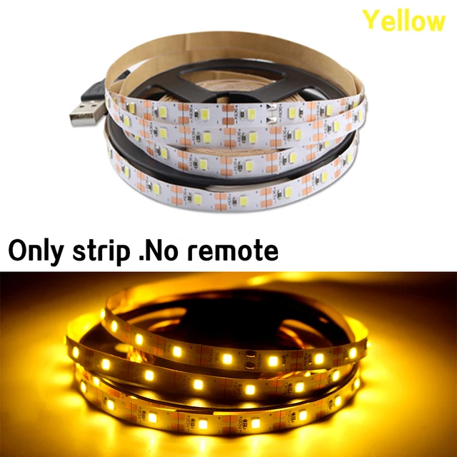 DC 5V Led Strip USB Light TV PC Backlight 2835 Warm White Cable Tape Diode USB 5 V Volt Led Strip Light Lamp For Room Home Decor Yellow