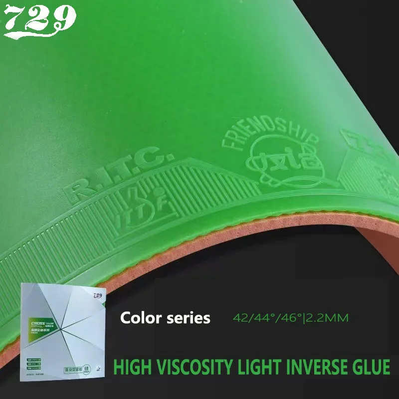 Table Tennis Rubber Table Tennis Equipment Original Friendship 729 Cross Green Blue Series Table Tennis Rubber Tacky Pimples-in Ping Pong Color Rubber with ITTF Approved