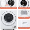 110V Portable Clothes Dryer 850W Compact Laundry Dryers 1.5 cu.ft Front Load Stainless Steel Electric Dryers Machine 6