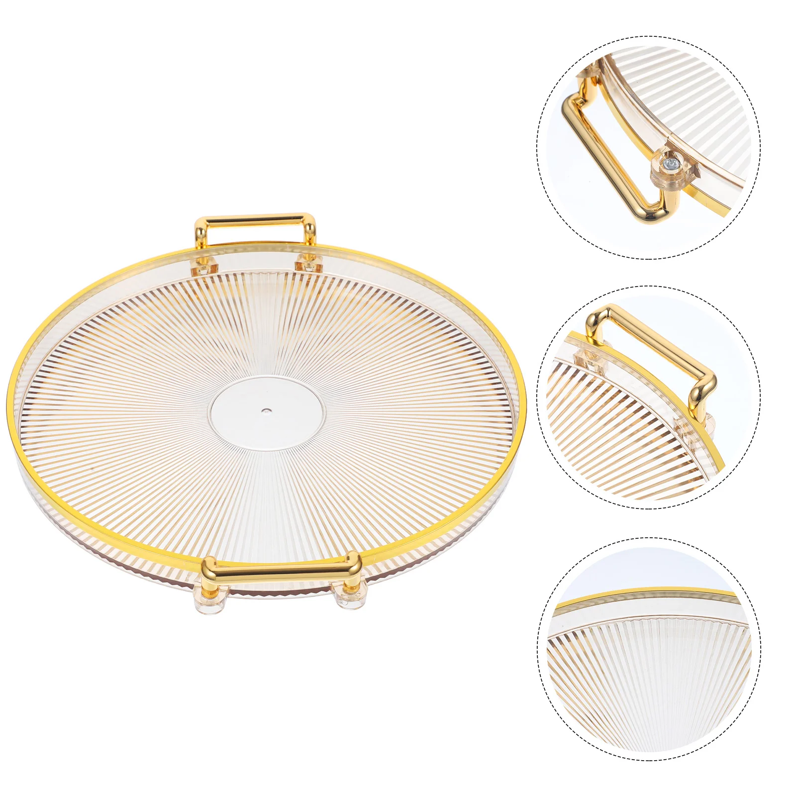 

Decorative Tray with Handle Round Serving Tray Snack Serving Tray Home Serving Tray