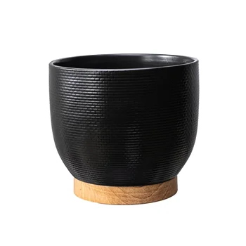 Black Woven Ceramic Planter 1