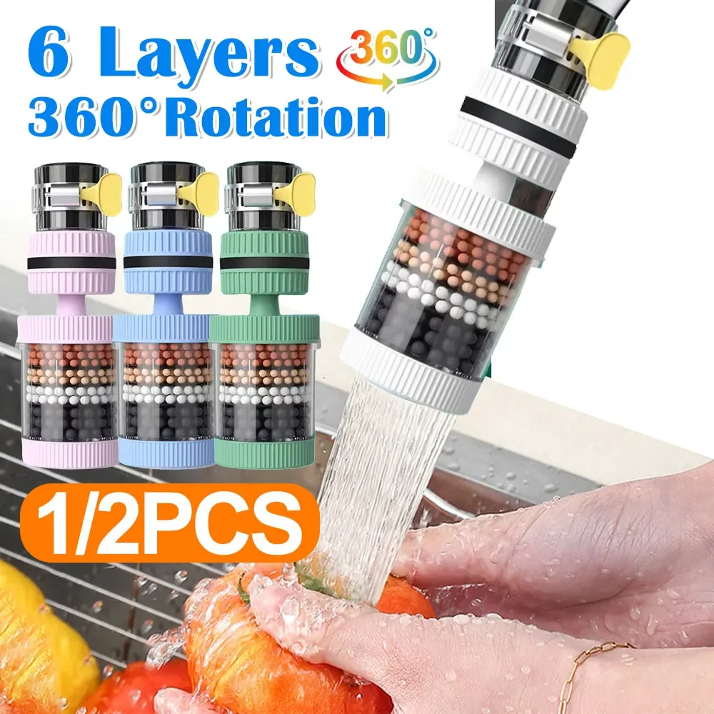 6 Layers Water Filter Tap Purifier 360Degree Rotation Water Saving Bubbler Universal Faucet Tap Filter for Home Kitchen Bathroom water purifier filter,water purifier faucet