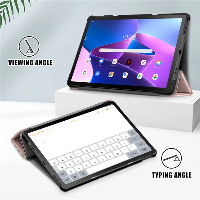 Lenovo Tab K10 Pro 充実の付属品セット Lenovo Tab K10 合成皮革ケース(フタなし) ブラック｜スマホ