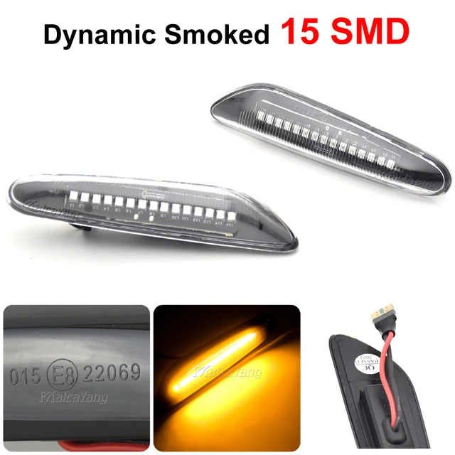 A Pair Dynamic Flowing LED Turn Signal Side Marker Light Blinker For BMW E46 E60 E61 E90 E91 E81