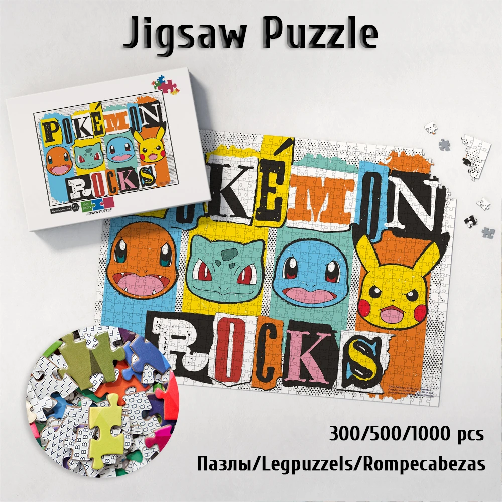 Takara Tomy Large Adult Jigsaw Pokemon Rocks Games and Puzzles Decompressing Toys Cartoon Paper Jigsaw Puzzles for Kids Adults