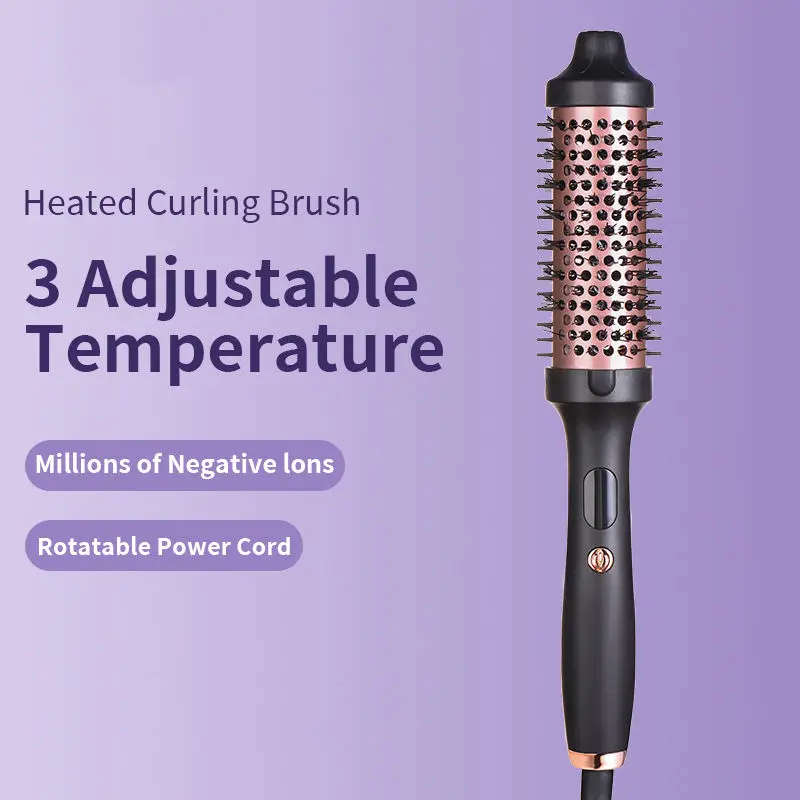 New Design Electric Round Hair Brush Rotating Electric Hair Brush Ceramic Ionic Heat Curling Brush 2
