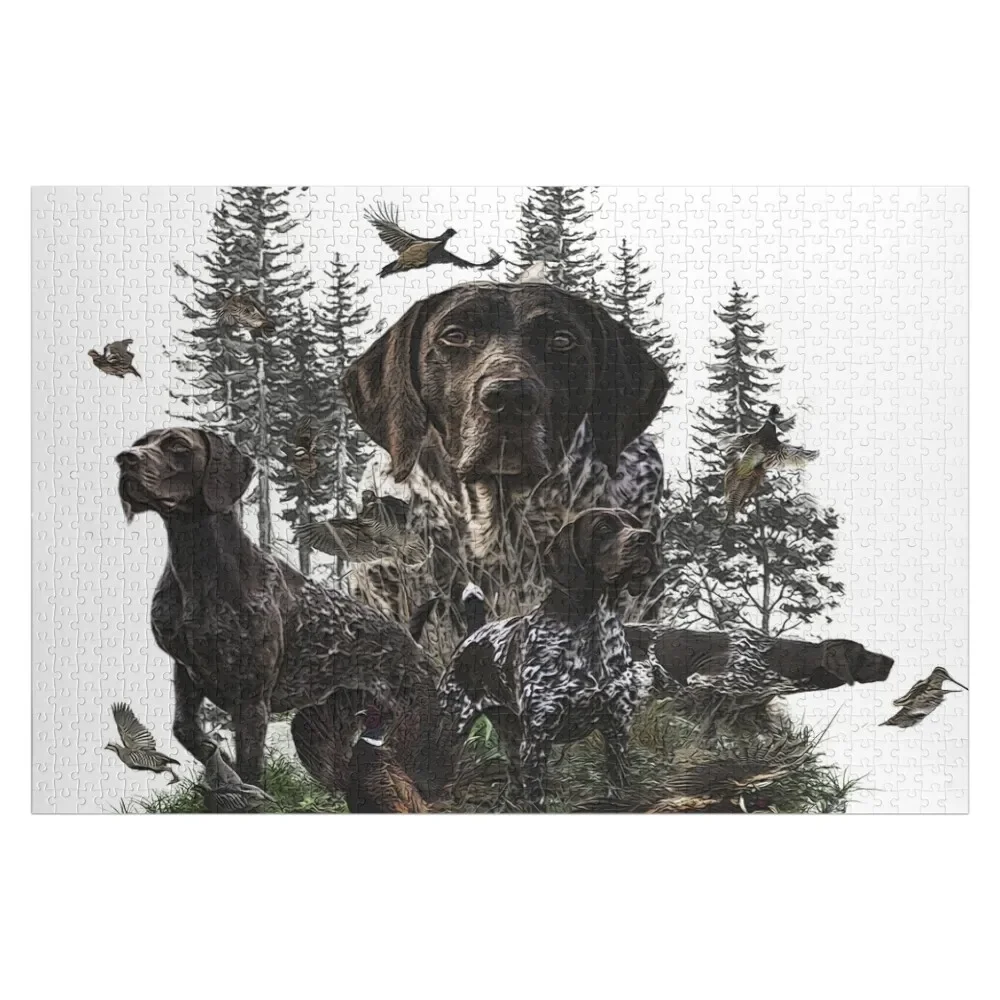 

German Shorthaired Pointer, Bird hunting season Jigsaw Puzzle Wood Adults Custom With Photo Jigsaw For Kids Puzzle