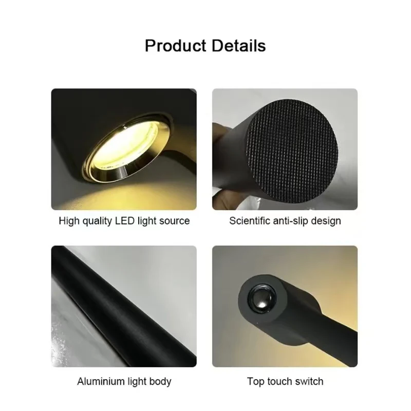 Desk Lamp Tri Color Dimming Rechargeable Desk Lamp for Bedroom