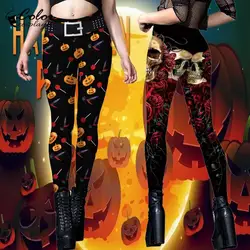Color Cosplayer New Pattern 3D Skeleton Printing Women Halloween Partywear High Waist Legging Fashion Fitness Elastic Leggings