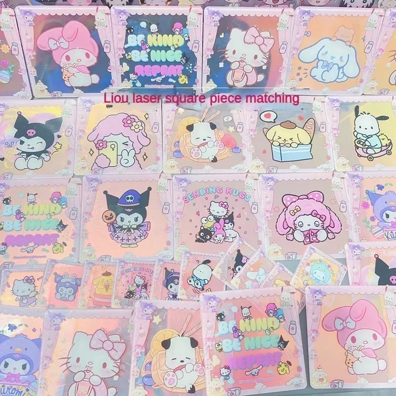 

Новый модный лазерный акриловый контейнер для хранения нашивок MINISO Anime Hellokitty, 6 см/8 см, аксессуары «сделай сам», держатель для ручек, милая мультяшная квадратная деталь