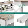 Table 2-Tier Wood Center Table with Storage Shelf for Living Room, Gray, 39.7" 5