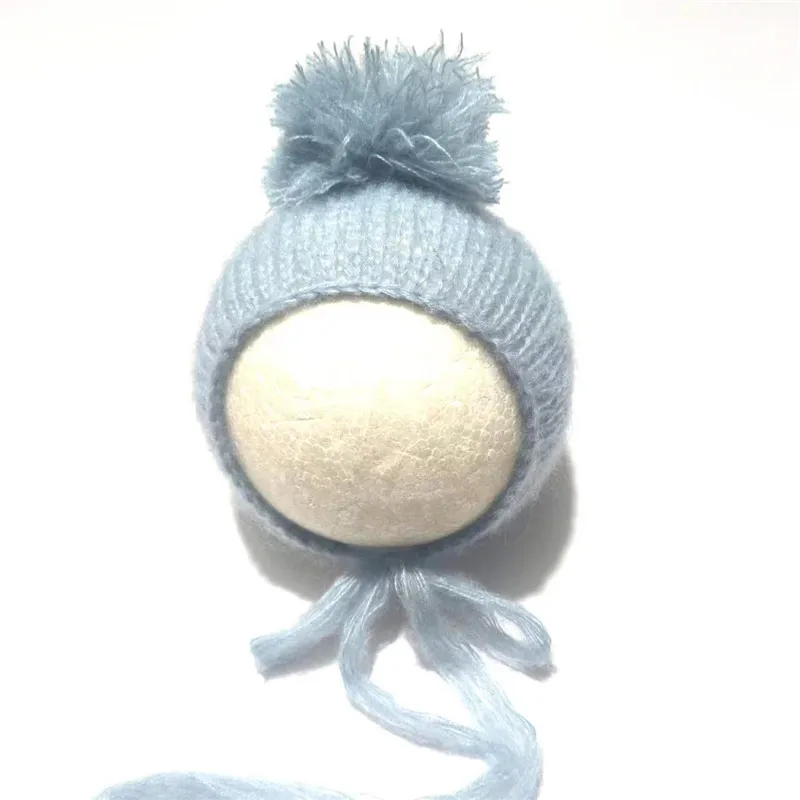 

Newborn Photography Props Mohair Hat Cap Ball Bonnet