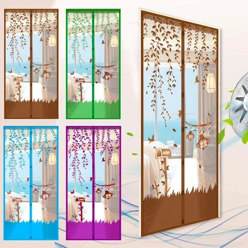 Summer Magnetic Mesh Net Door Curtain-Automatic Closing and Anti Mosquit-Quick and Easy to Install magnetic screen door mesh 1