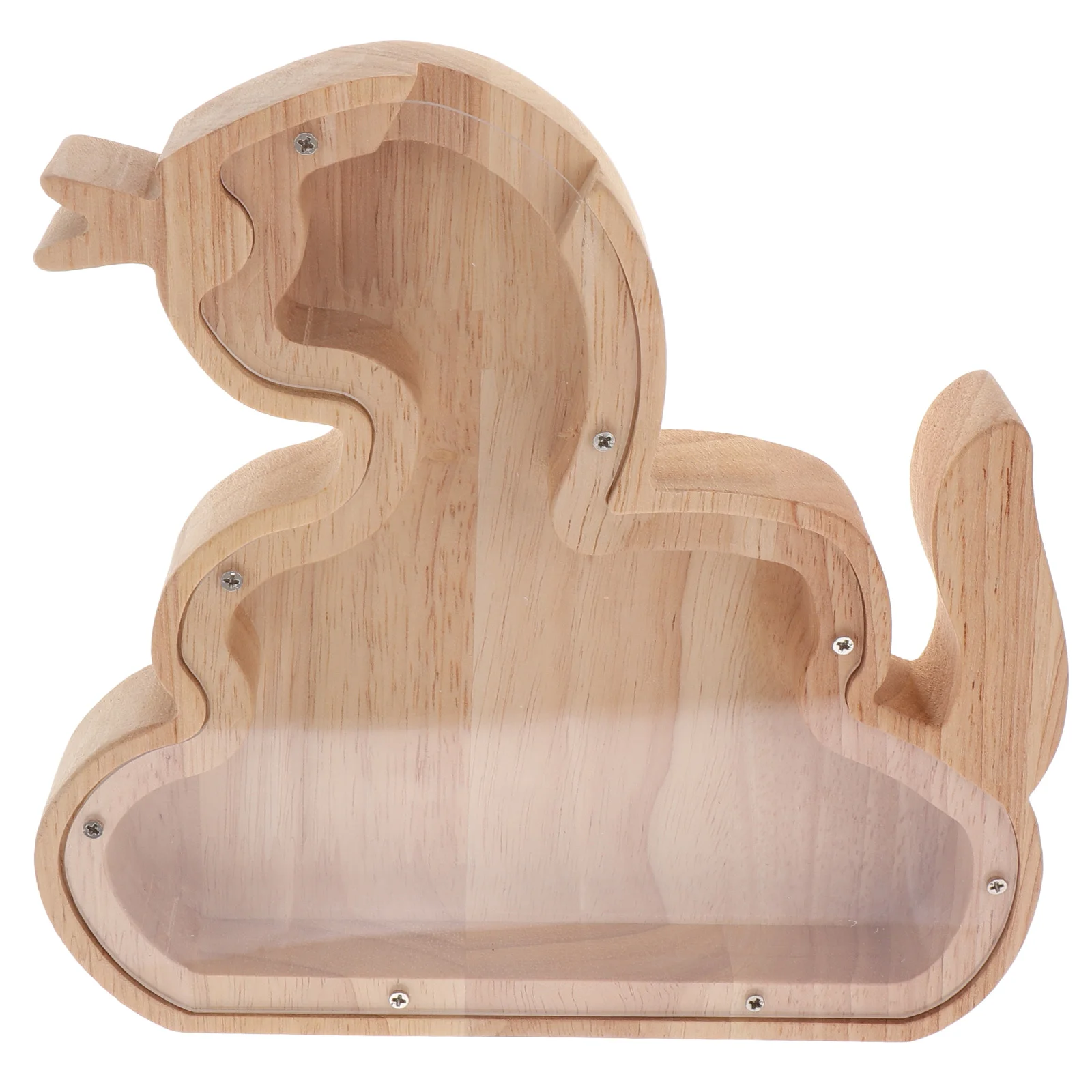 Snake Shaped Piggy Bank New Year Kids for Money Adults Statuette Wooden Animal Keepsake Child