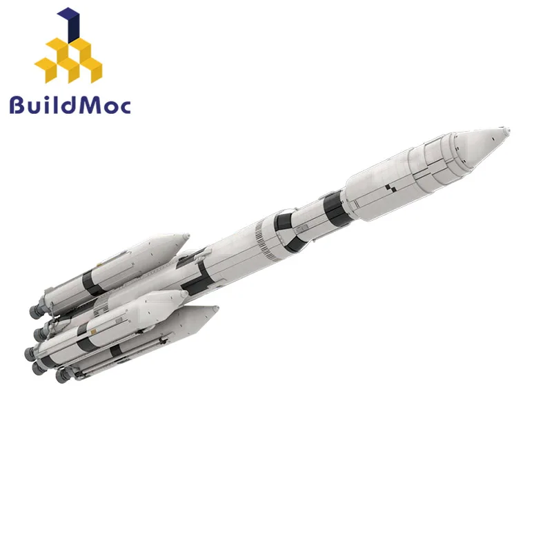 

BuildMoc Space Apollo Saturn V MLV-25L Rocket Building Blocks Set Big Size Science Blue Origined Explore Vehilce Bricks Kid Toys