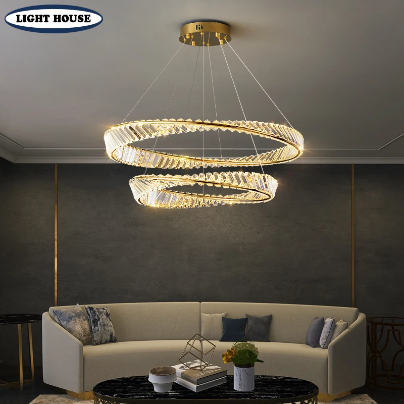 

Nordic Crystal Lamp Living Room LED Chandelier Bedroom Lighting Kitchen Hotel Home Decor