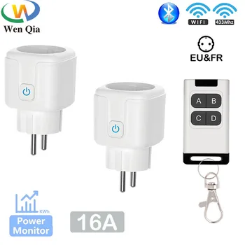 Tuya Smart Life RF 433Mhz ไร้สายสมาร์ทสวิตช์ซ็อกเก็ต220V 16A เต้าเสียบปลั๊ก EU EU ระยะไกลควบคุมเสียง google Home 1