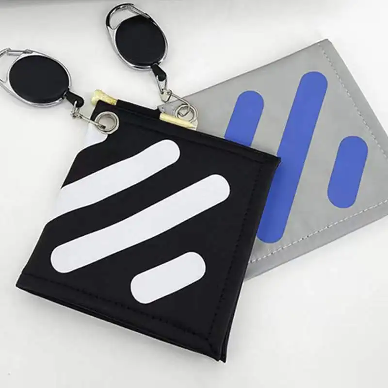 SquareGolfBallCleaningTowelWithRetractableKeychainBucklePU