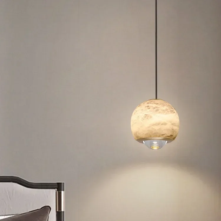 

Marble bedside small chandelier, bedroom light luxury dining room, row of modern and simple designer dining room, Zhongshan chan