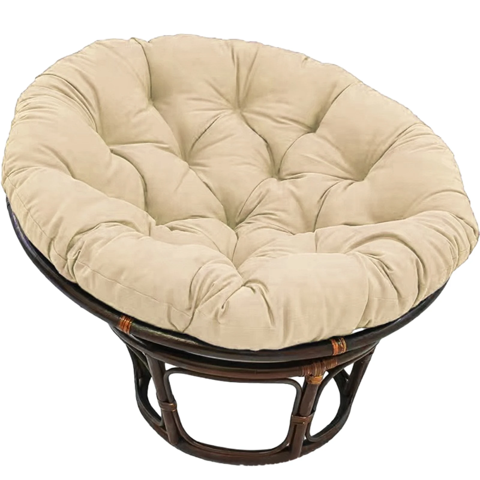 20 인치 라운드 Papasan 의자 쿠션 두꺼운 계란 의자 쿠션 정원 교수형 바구니 의자 매트 안뜰 침실 액세서리