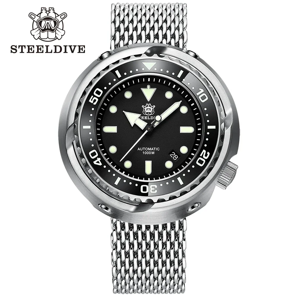 

SD1978 Steeldive NH35 Automatic 1000M Waterproof 53.6mm Big Size Mens Mechanical diving watch reloj Christmas Gift