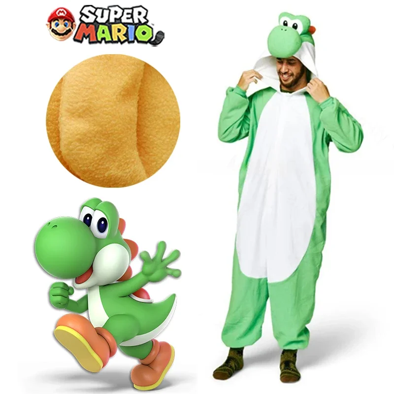 

Cosplay Super Mario Bros Yoshi Jumpsuit Performer Costume For Adult Anime Dinosaurs Doll Clothing Games Figure Party Pajamas