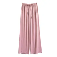 Summer Clothes Pants Women 2024 High Waist Satin Straight Pants Ice Silk Sun Protection Casual Pants Smooth Loose Fitting - Image 6