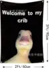 Welcome To My Baby Crib Parody Background Cloth 2x3 Feet Funny Flags Prank Home Decoration Wall Cloth Teasing Ducks 2